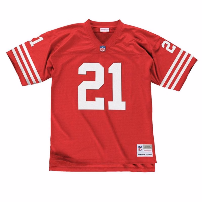 Deion Sanders #21 San Francisco 49ers Legacy Throwback NFL Jersey Red view 3