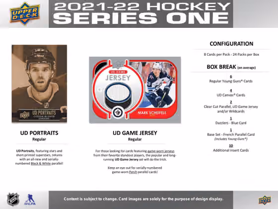 2021/22 Upper Deck Series 1 Hockey Hobby Box NHL view 5
