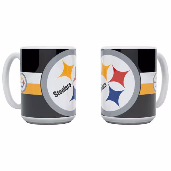 Pittsburgh Steelers Triple Logo Jumbo NFL Mug (450 ml) view 1