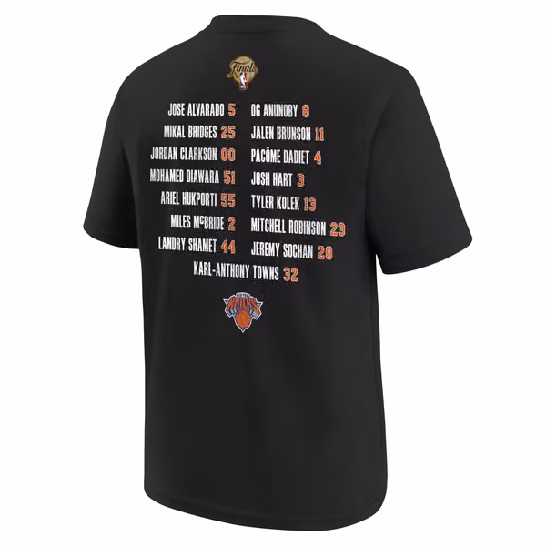 New York Knicks 2026 NBA Champions Roster T-Shirt Black view 3