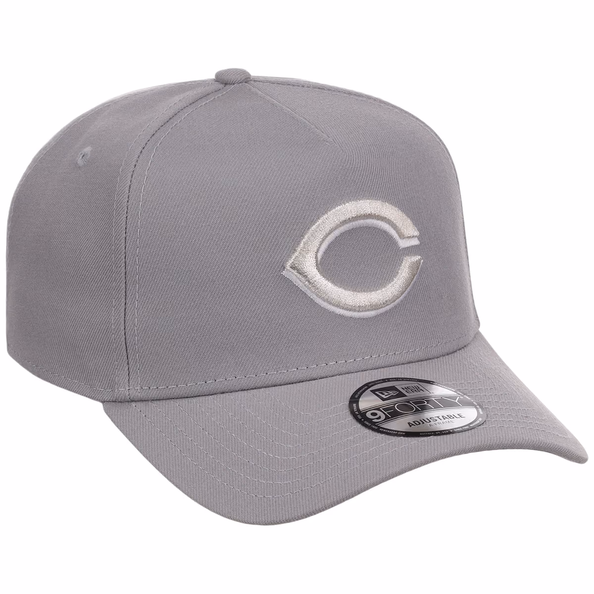 Cincinnati Reds MLB Gray x White FASHION CORE New Era 9FORTY A-Frame front view