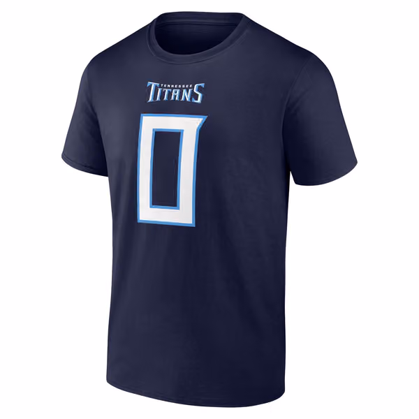 Calvin Ridley #0 Tennessee Titans Player NFL T-Shirt Navy view 2