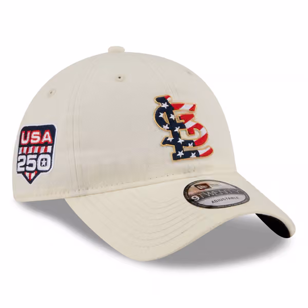 St. Louis Cardinals 4th of July USA 250 9TWENTY Adjustable Cap Cream product photo