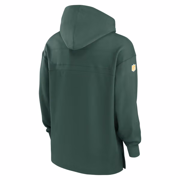 Green Bay Packers 2024 NFL On-Field Sideline Nike Jersey Hoodie Green view 2