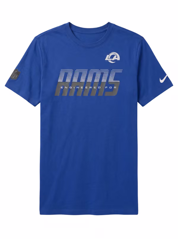 Los Angeles Rams 2026 NFL Sideline Team Issue Dri-Fit T-Shirt Blue view 1