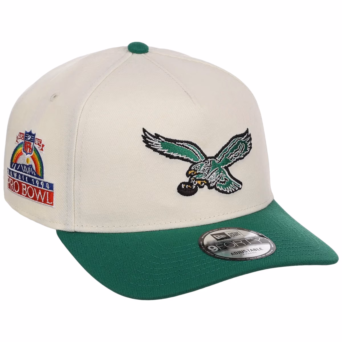 Philadelphia Eagles NFL Chrome OTC New Era 9FORTY A-Frame front view