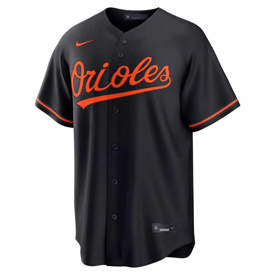 Baltimore Orioles Replica MLB Alternate Jersey Black view 1