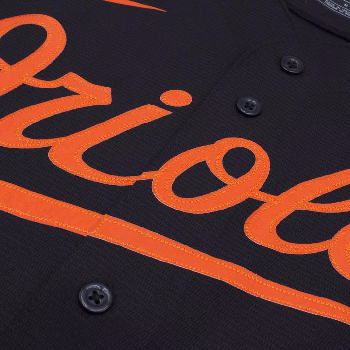 Baltimore Orioles Replica MLB Alternate Jersey Black view 3