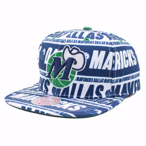 Dallas Mavericks Meat Paper Snapback NBA Cap Teal product photo