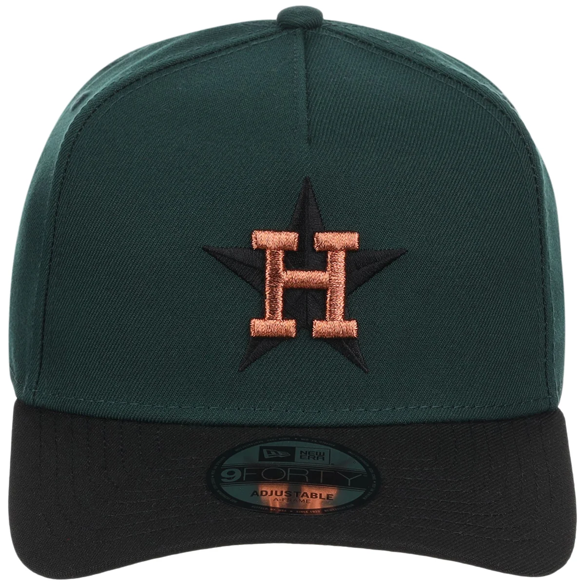 Houston Astros MLB Dark Green x Black FASHION CORE New Era 9FORTY A-Frame detail view