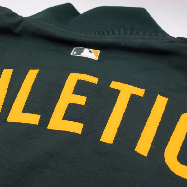 Athletics 2026 MLB Authentic Dugout Bomber Jacket Green view 5