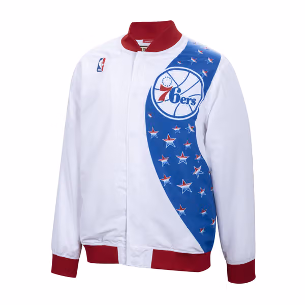 Philadelphia 76ers 1993-94 Authentic Warm Up NBA Jacket White view 3