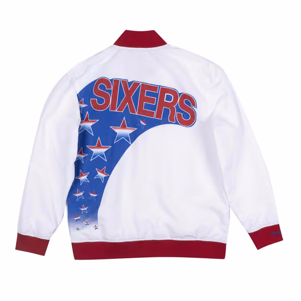 Philadelphia 76ers 1993-94 Authentic Warm Up NBA Jacket White view 2