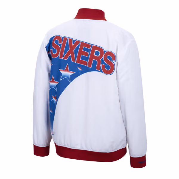 Philadelphia 76ers 1993-94 Authentic Warm Up NBA Jacket White view 4