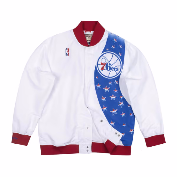 Philadelphia 76ers 1993-94 Authentic Warm Up NBA Jacket White view 1