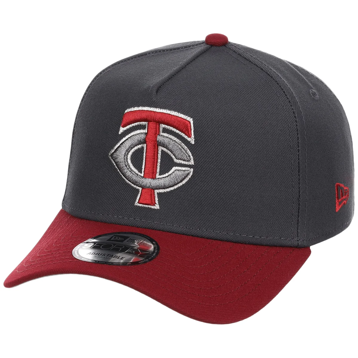 Minnesota Twins MLB Graphite x Cardinal FASHION CORE New Era 9FORTY A-Frame detail view