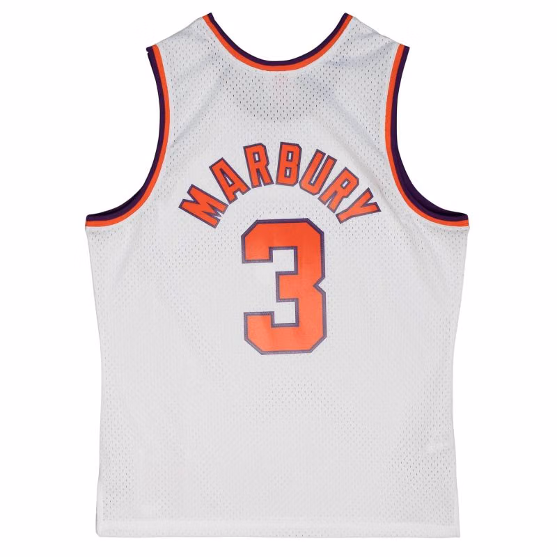 Stephon Marbury #3 Phoenix Suns 2002-03 Mitchell & Ness Swingman NBA Jersey White view 2