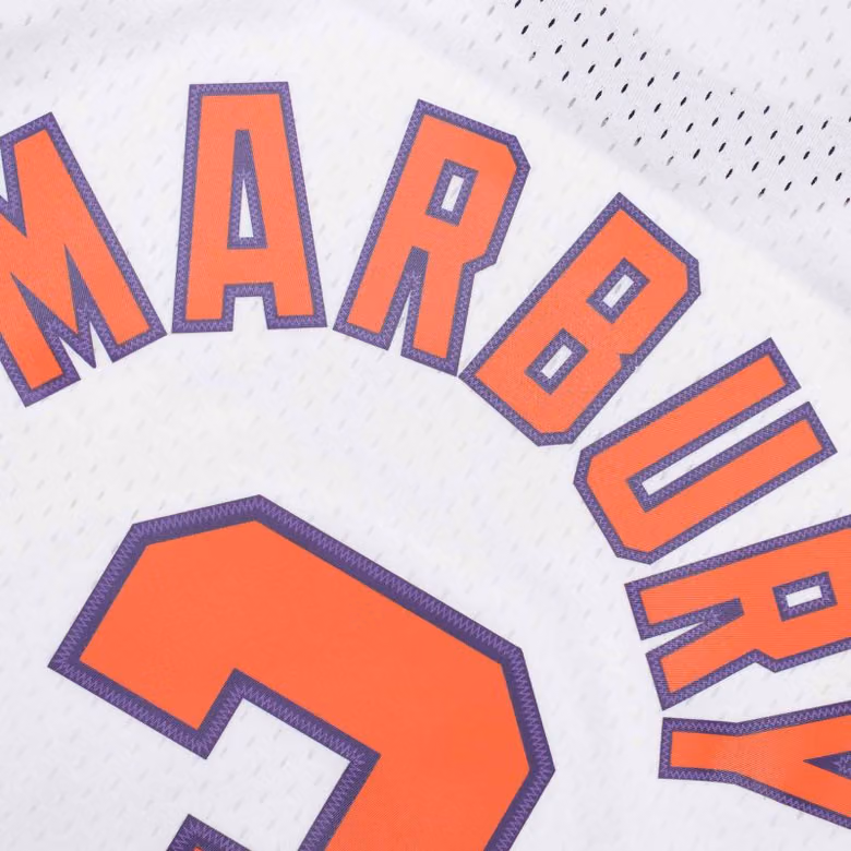 Stephon Marbury #3 Phoenix Suns 2002-03 Mitchell & Ness Swingman NBA Jersey White view 5