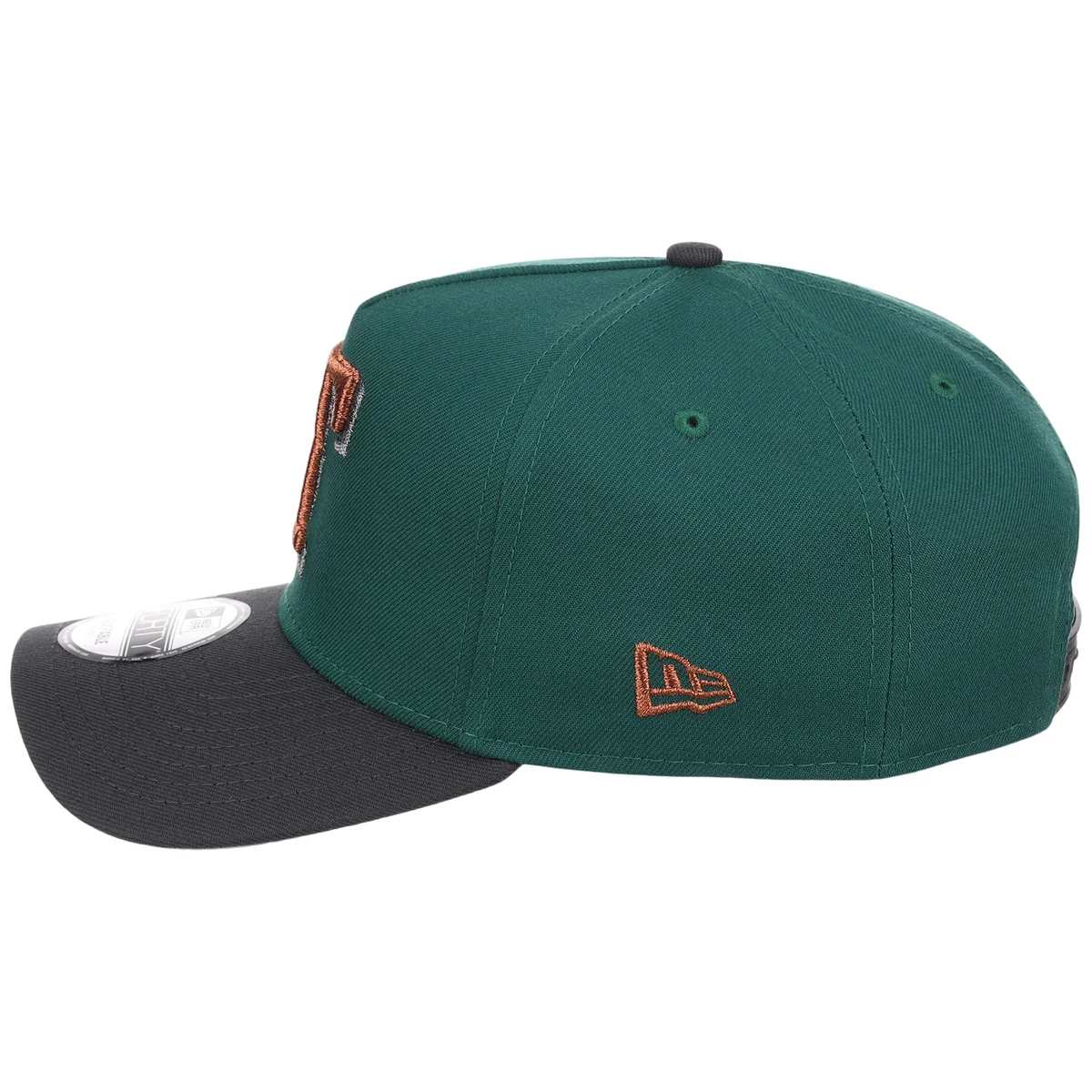 Texas Rangers MLB Emerald Graphite New Era 9FORTY detail view