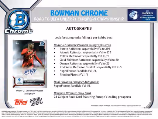 2022 Bowman Chrome Road to 2023 UEFA Under-21 European Championship Football Hobby Box view 5
