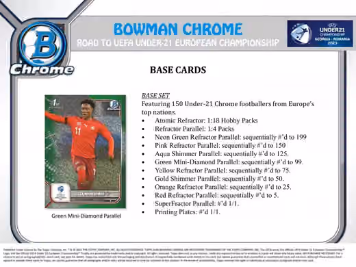 2022 Bowman Chrome Road to 2023 UEFA Under-21 European Championship Football Hobby Box view 3