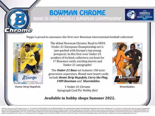 2022 Bowman Chrome Road to 2023 UEFA Under-21 European Championship Football Hobby Box view 2