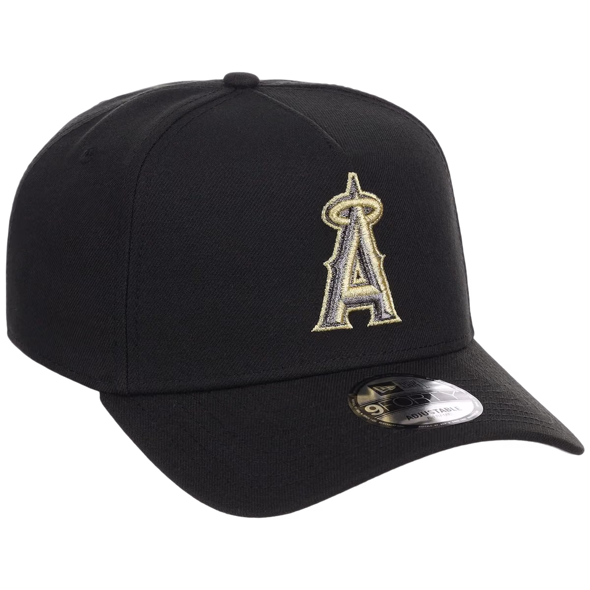 Anaheim Angels MLB Black x Gold FASHION CORE New Era 9FORTY A-Frame front view