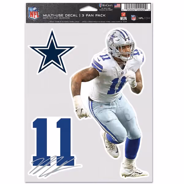 Micah Parsons #11 Dallas Cowboys Player NFL Decals Set (3 Pcs.) view 1