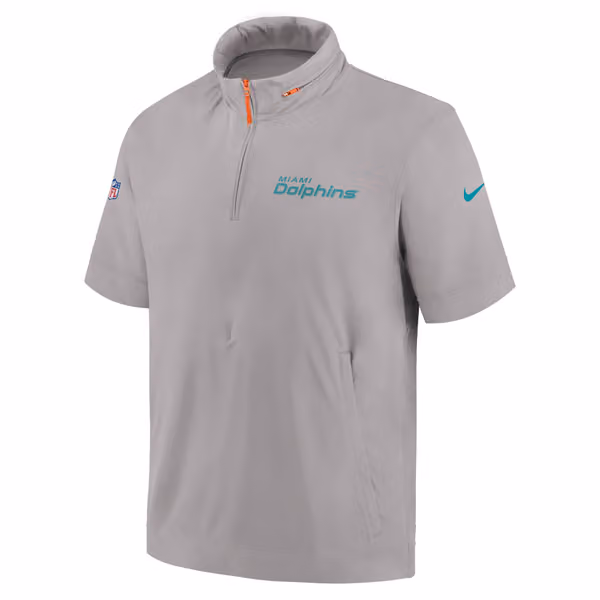 Miami Dolphins 2024 NFL Sideline Nike Lightweight Coach Jacket Gray view 2