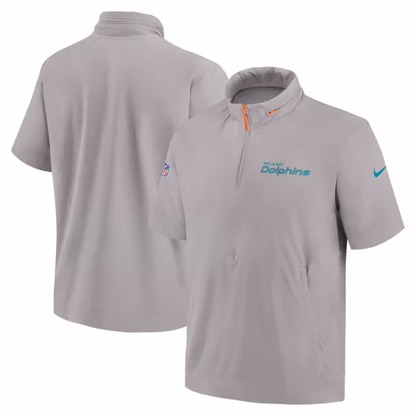 Miami Dolphins 2024 NFL Sideline Nike Lightweight Coach Jacket Gray view 1