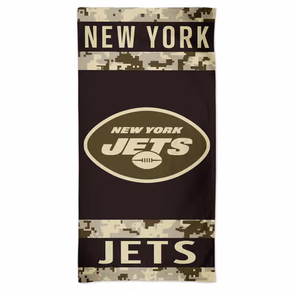 New York Jets Camo Spectra NFL Beach Towel view 1