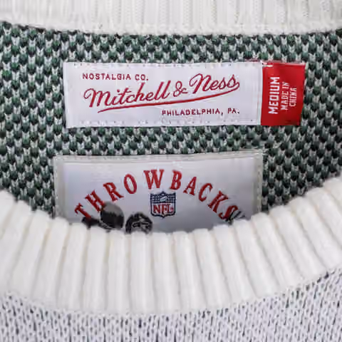 Philadelphia Eagles Mitchell & Ness Retro Helmet NFL Crew Sweater view 4