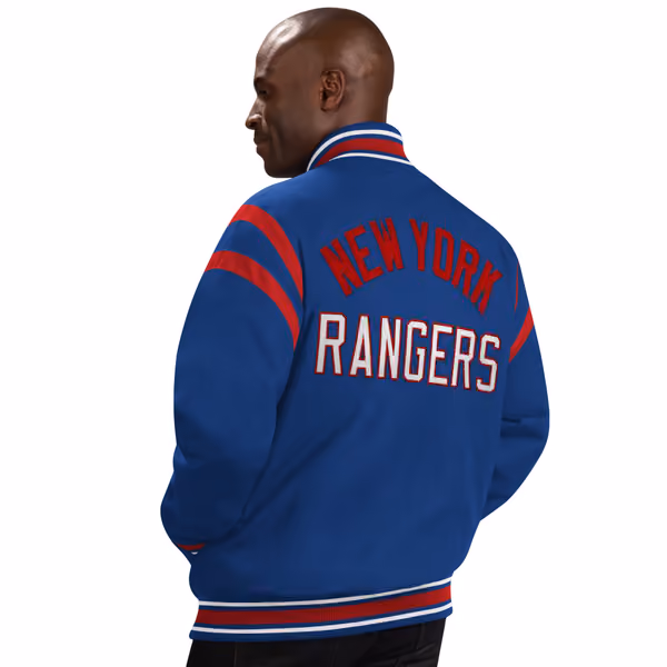 New York Rangers G-III Tailback NHL Varsity Jacket Blue view 2
