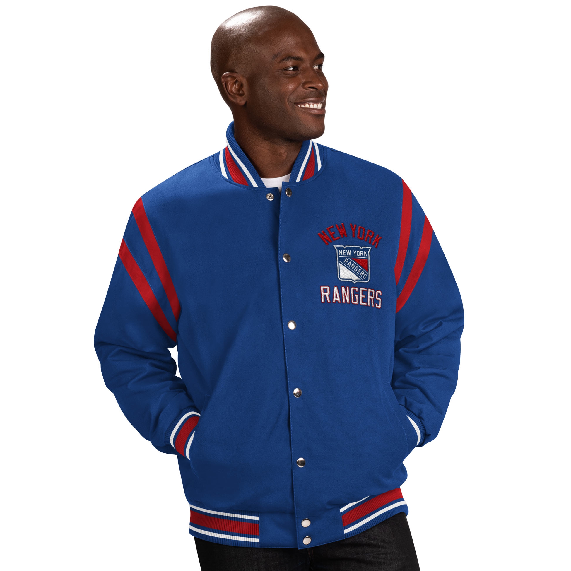 New York Rangers G-III Tailback NHL Varsity Jacket Blue view 1