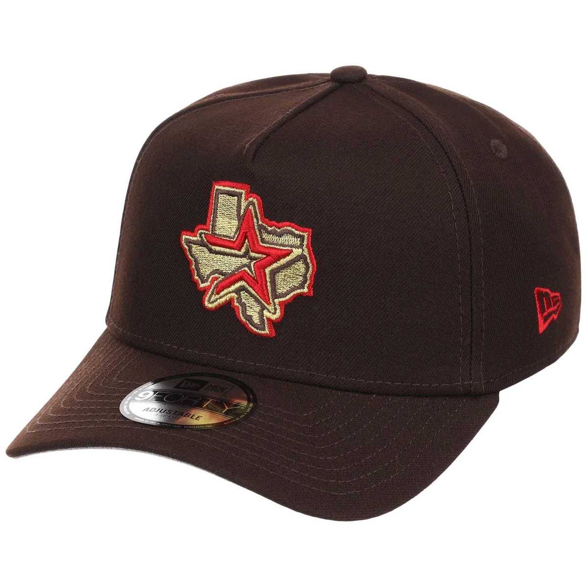 Houston Astros MLB Burnt Wood FASHION CORE New Era 9FORTY A-Frame detail view