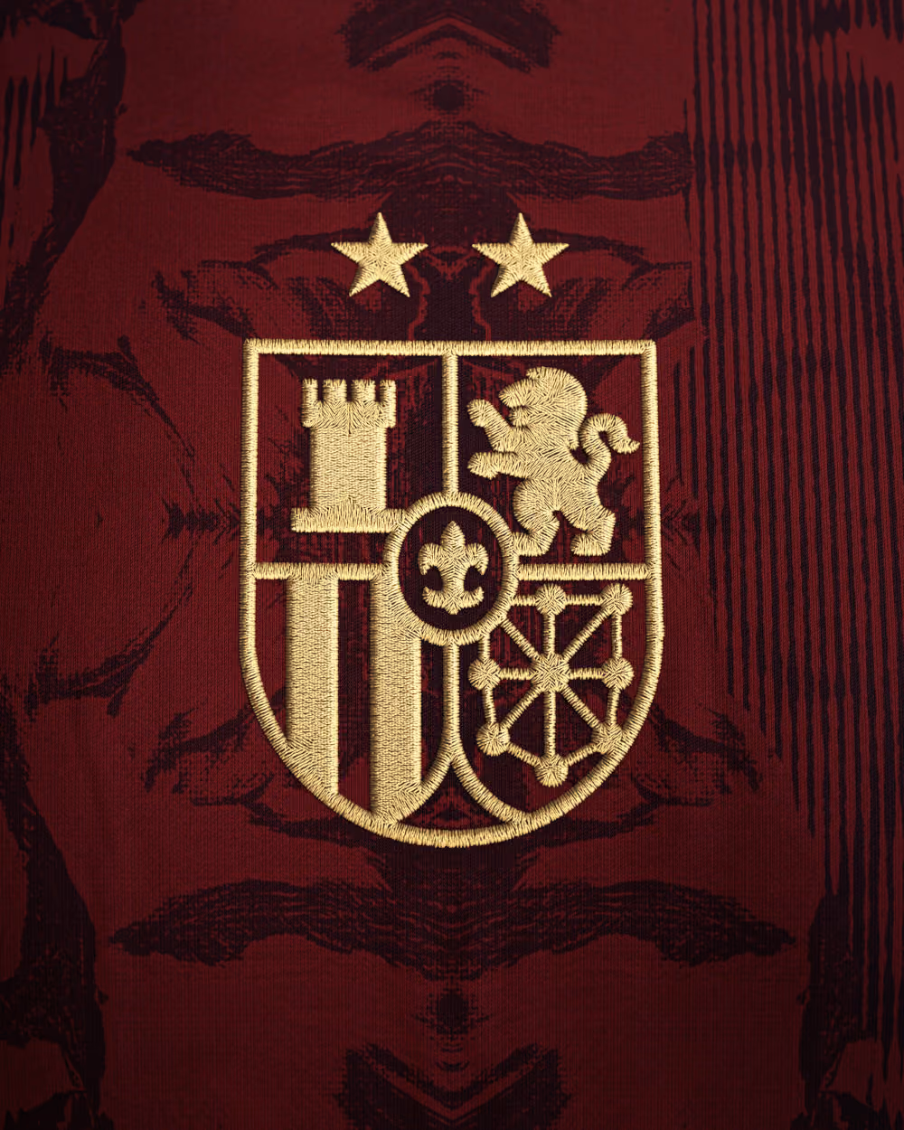 Jersevo Custom Personalized Spain 2026 Champions Jersey - Maroon crest detail