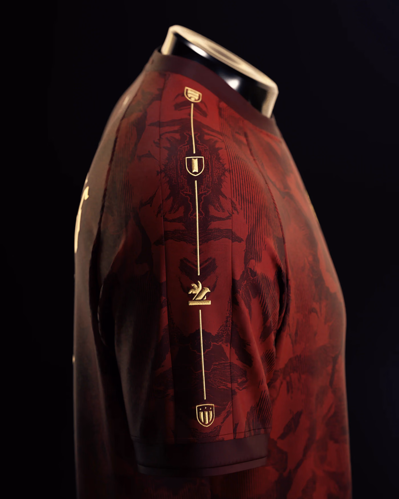 Jersevo Custom Personalized Spain 2026 Champions Jersey - Maroon right sleeve detail