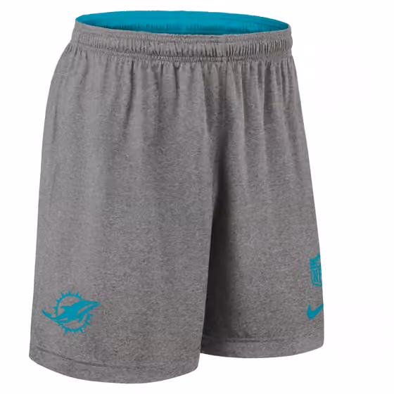 Miami Dolphins 2025 NFL Sideline Reversible Mesh Nike Dri-FIT Shorts Aqua view 4