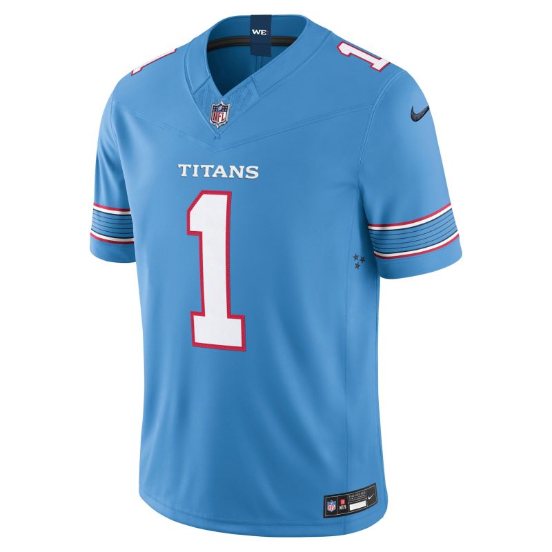 Cam Ward #1 Tennessee Titans 2026 Stitched Limited NFL Jersey Blue view 2