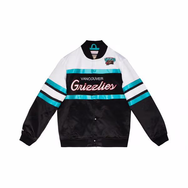 Vancouver Grizzlies Mitchell & Ness Script Heavyweight Satin NBA Jacket view 1