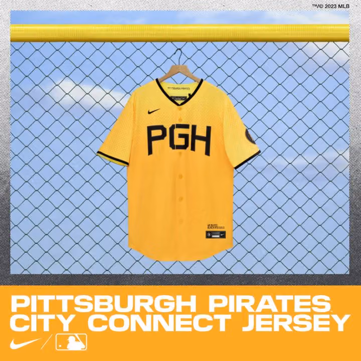 Pittsburgh Pirates Nike City Connect MLB Jersey Yellow view 4