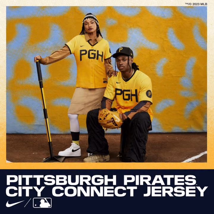 Pittsburgh Pirates Nike City Connect MLB Jersey Yellow view 3