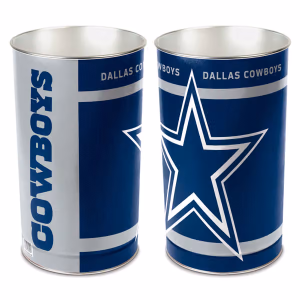 Dallas Cowboys Metal NFL Wastebasket view 1