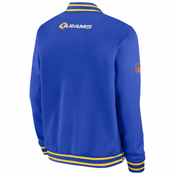 Los Angeles Rams NFL Sideline Nike Coach Bomber Jacket view 3