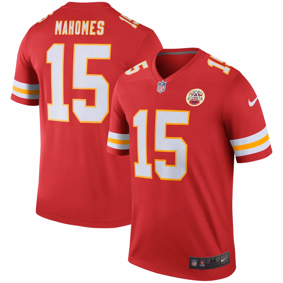Patrick Mahomes #15 Kansas City Chiefs Nike Legend NFL Jersey Red view 1