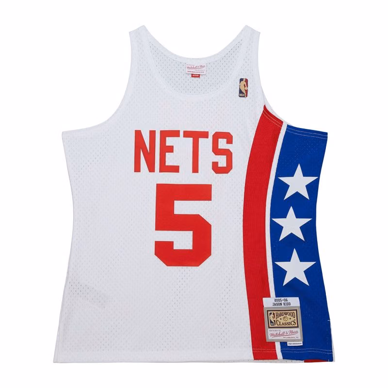 Jason Kidd #5 New Jersey Nets 2005-06 Swingman NBA Jersey White view 1