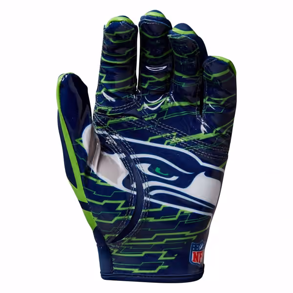 Seattle Seahawks Wilson Youth Stretch-Fit NFL Receivers Gloves (KIDS) view 3