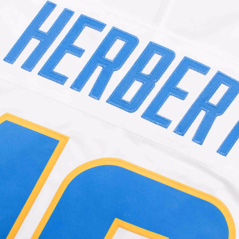 Justin Herbert #10 Los Angeles Chargers Nike Vapor Limited NFL Jersey White view 4