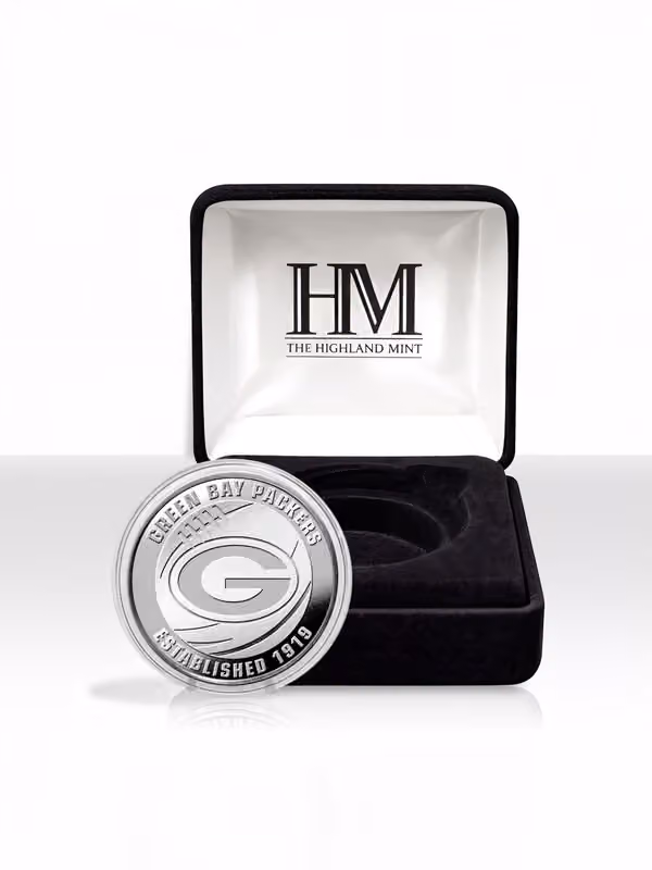 Green Bay Packers Silver Plated 2026 NFL Game Flip Coin view 2