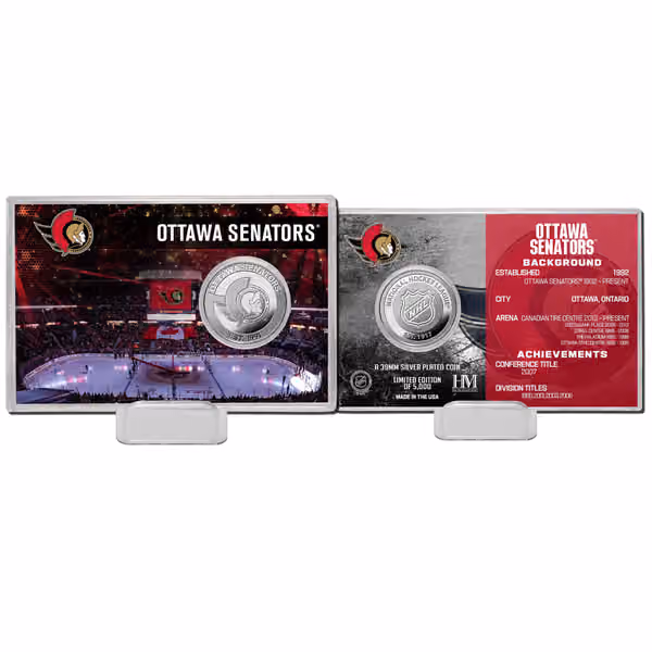 Ottawa Senators Team History NHL Silver Coin Card view 1